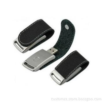 Custom Leather USB Flash Disk Metal Flip For Gift 3 years w